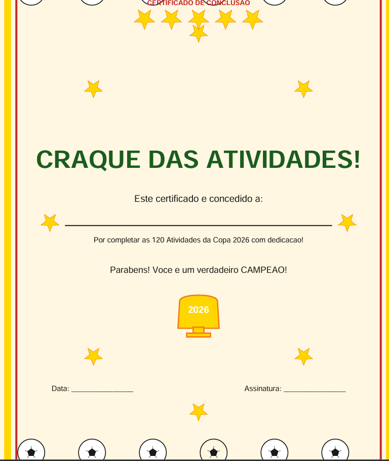 Atividade do Kit Copa Educativa 2026 — R15